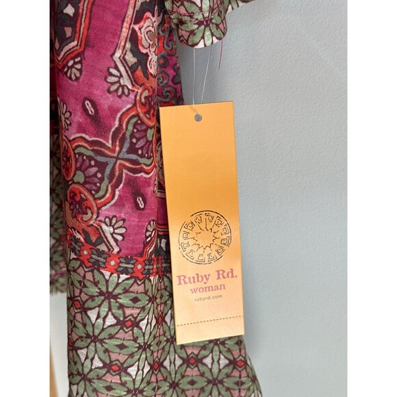 NWT Ruby Rd Women's 4X Sequin Neckline Sublimation Print Top Blouse 26.5"x28.5" - Picture 6 of 7